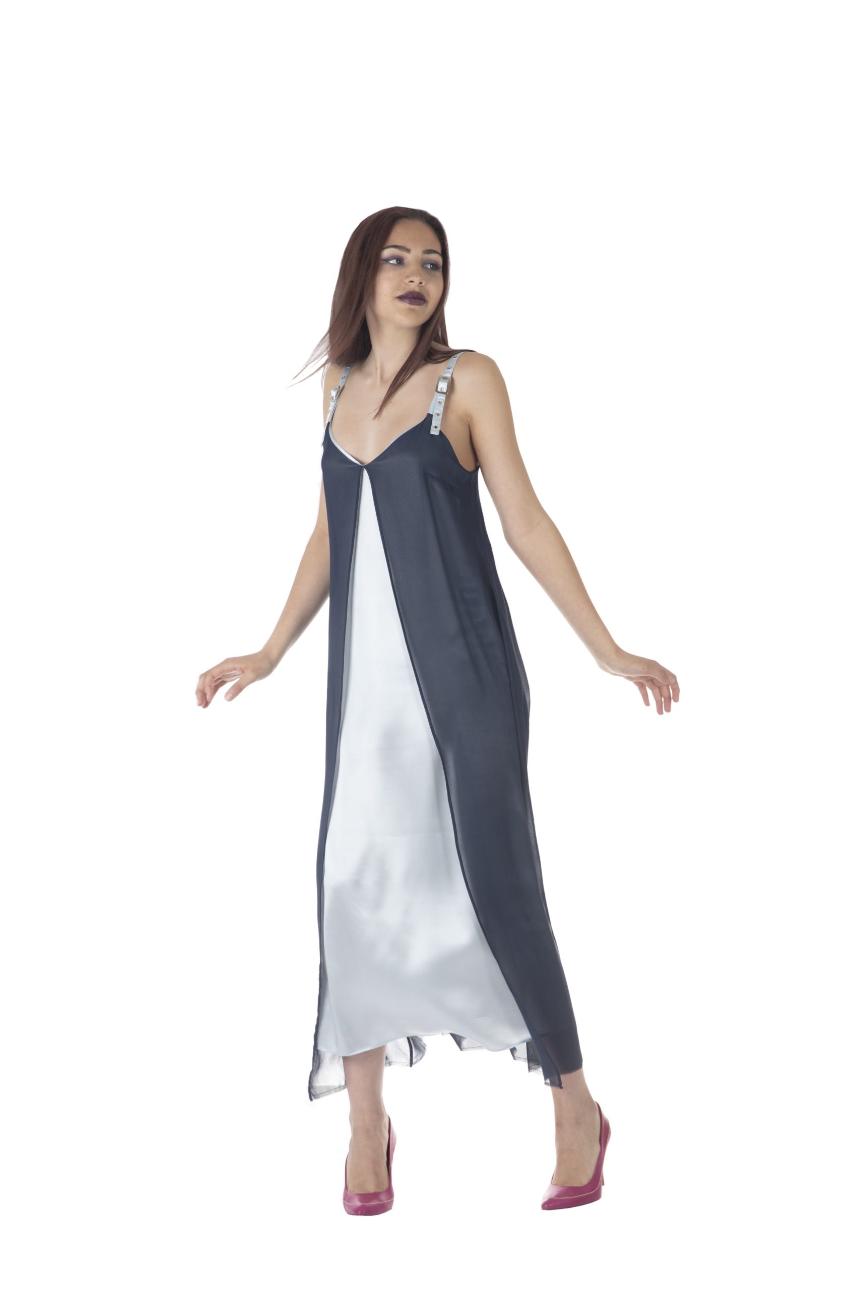 robe-nuisette-soie-bleu-made in France