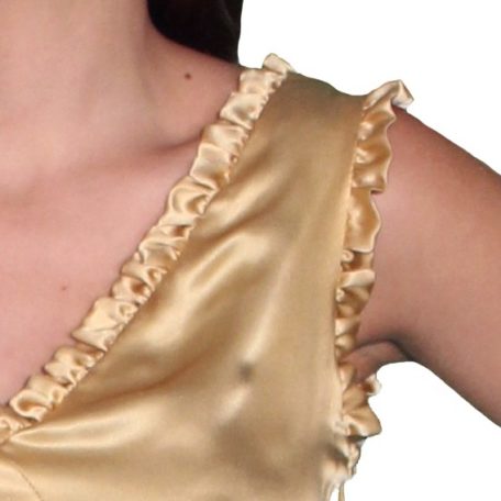 robe en soie sur-mesure dorée