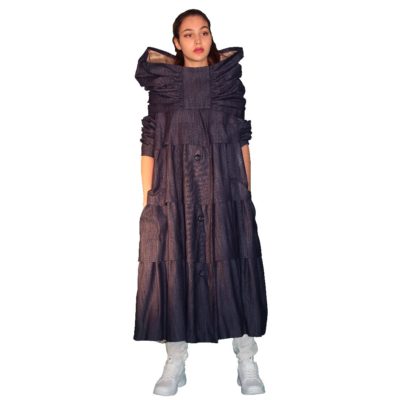 888 – Manteau denim et soie