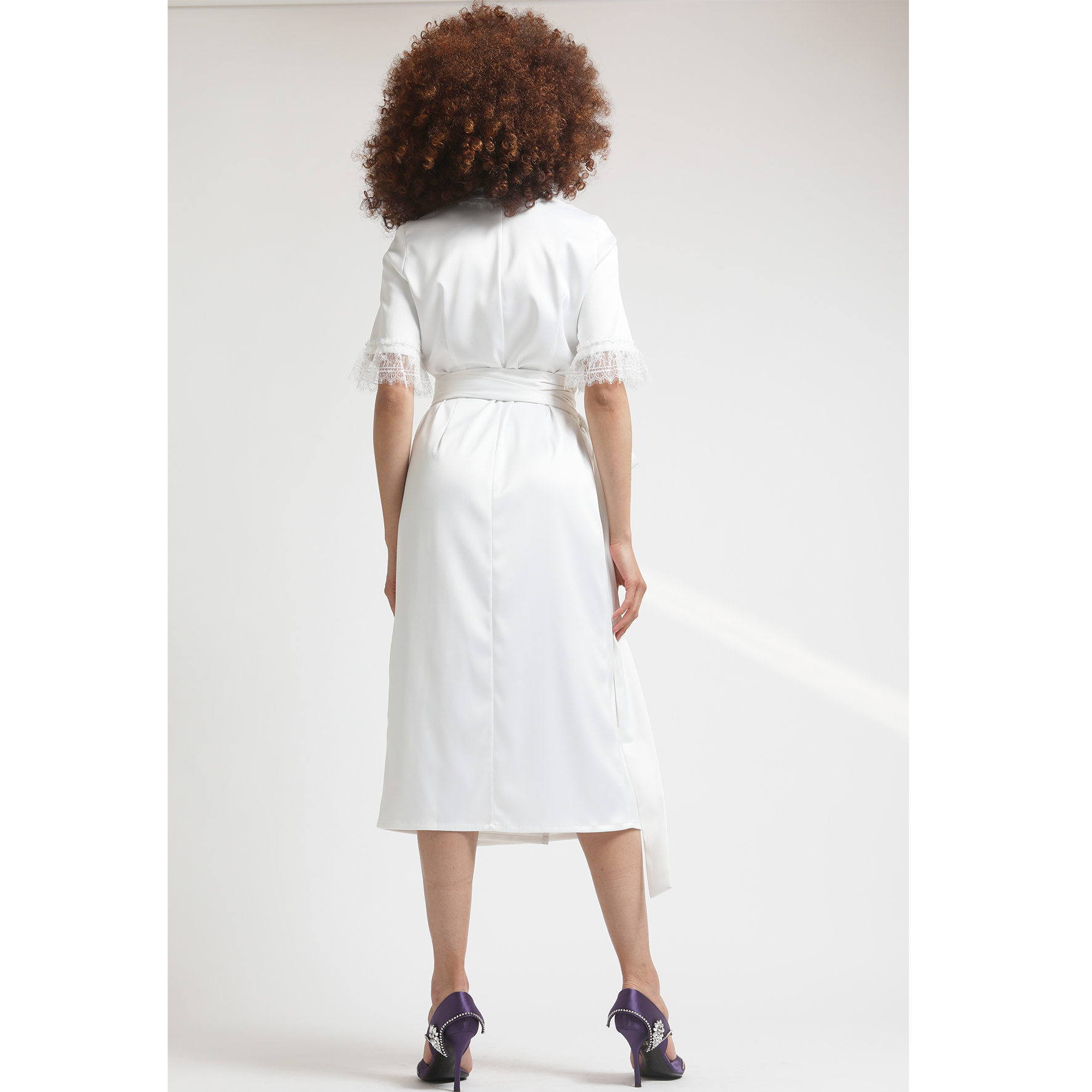 Negligee silk satin and lace white La Suite Jenny Sacerdote Negligee silk satin and lace white La Suite Jenny Sacerdote