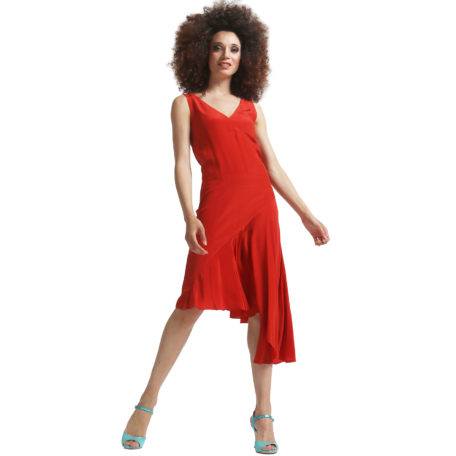 robe-soie-asymétrique-rouge